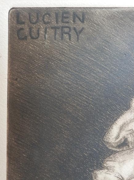 ルシアン・ギイトリー　かなり古い作品、裏にギャラリー一色のシールあり。