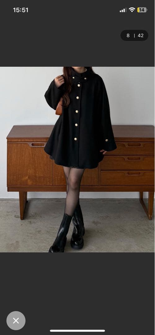 callautia ゴールドボタンミドルコート