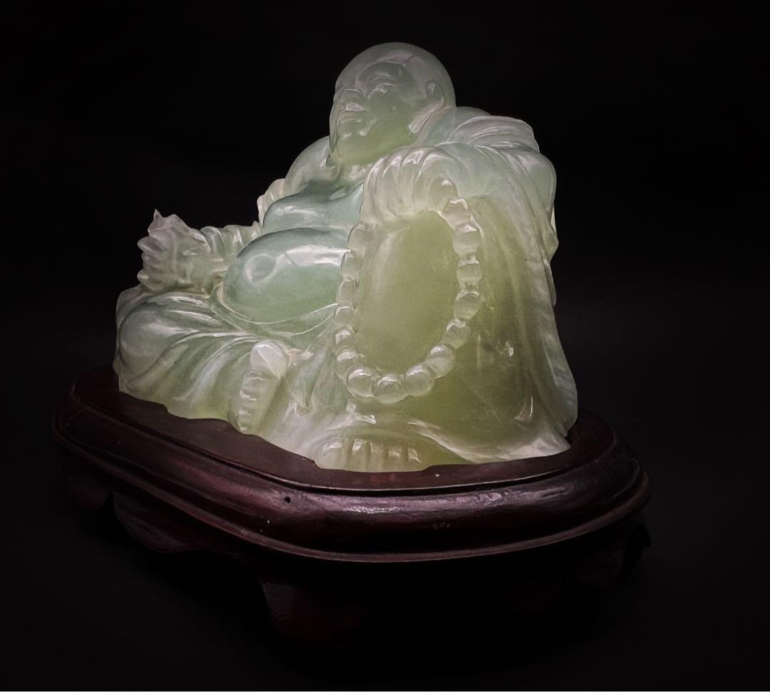 中国美術 古玩 玉石笑仏 弥勒仏 弥勒菩薩 仏像置物