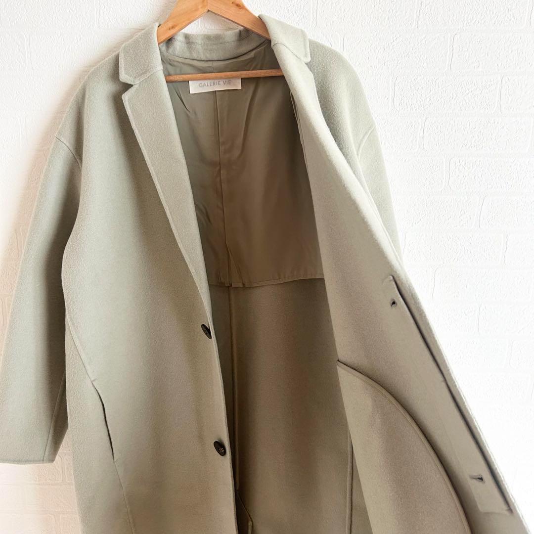 GALERIE VIE ライトメルトンチェスターコート　ライトグリーン