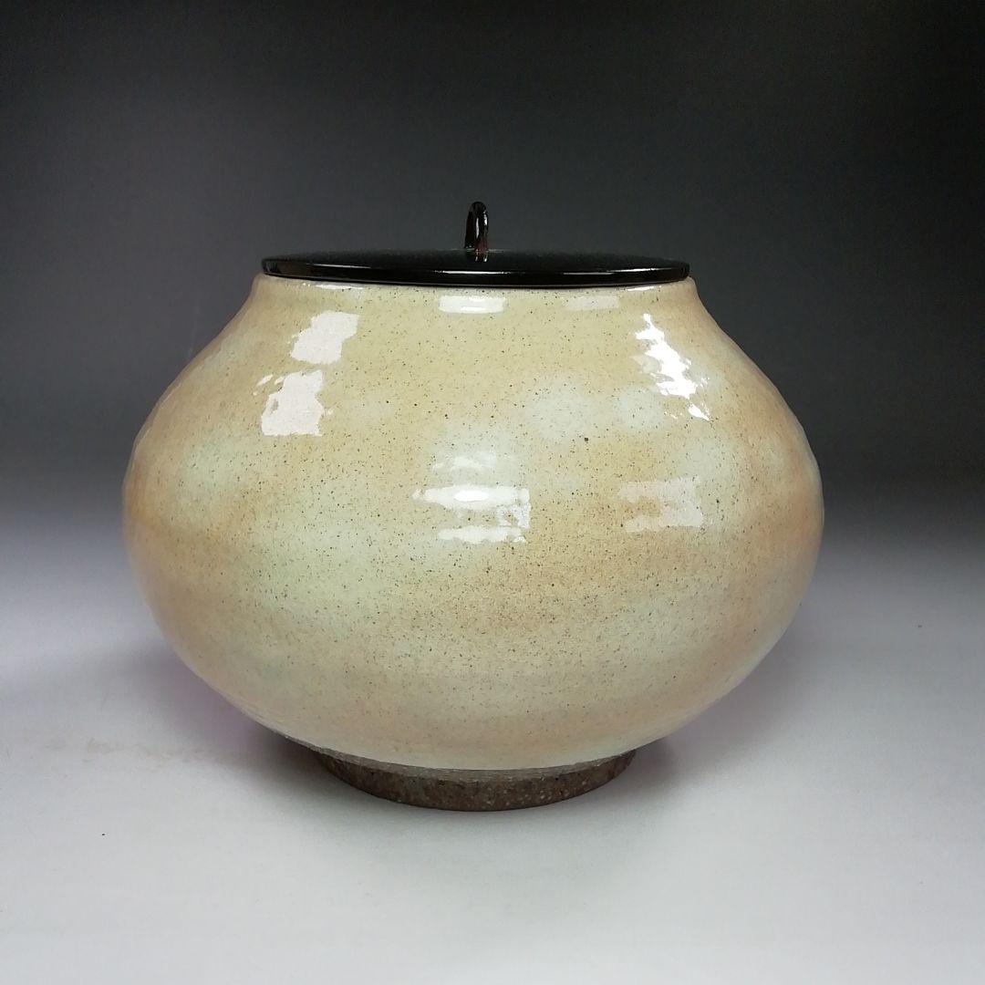 Ｓ８０５　水指　『粉引　水指』『奥村考山造』　共箱　茶道具