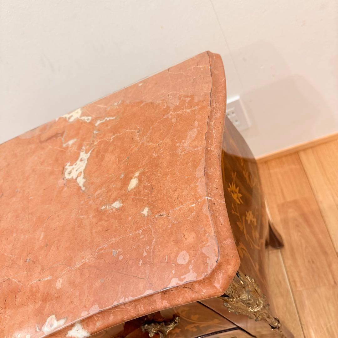 店舗 撮影用 空間が一気に映える 猫脚 アンティーク チェスト 大理石天板 象嵌