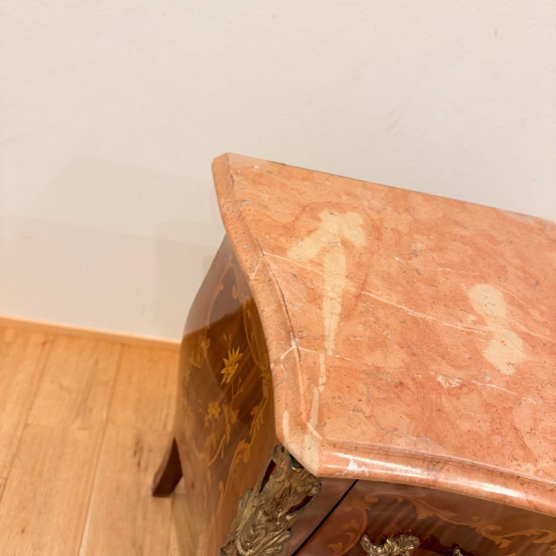 店舗 撮影用 空間が一気に映える 猫脚 アンティーク チェスト 大理石天板 象嵌