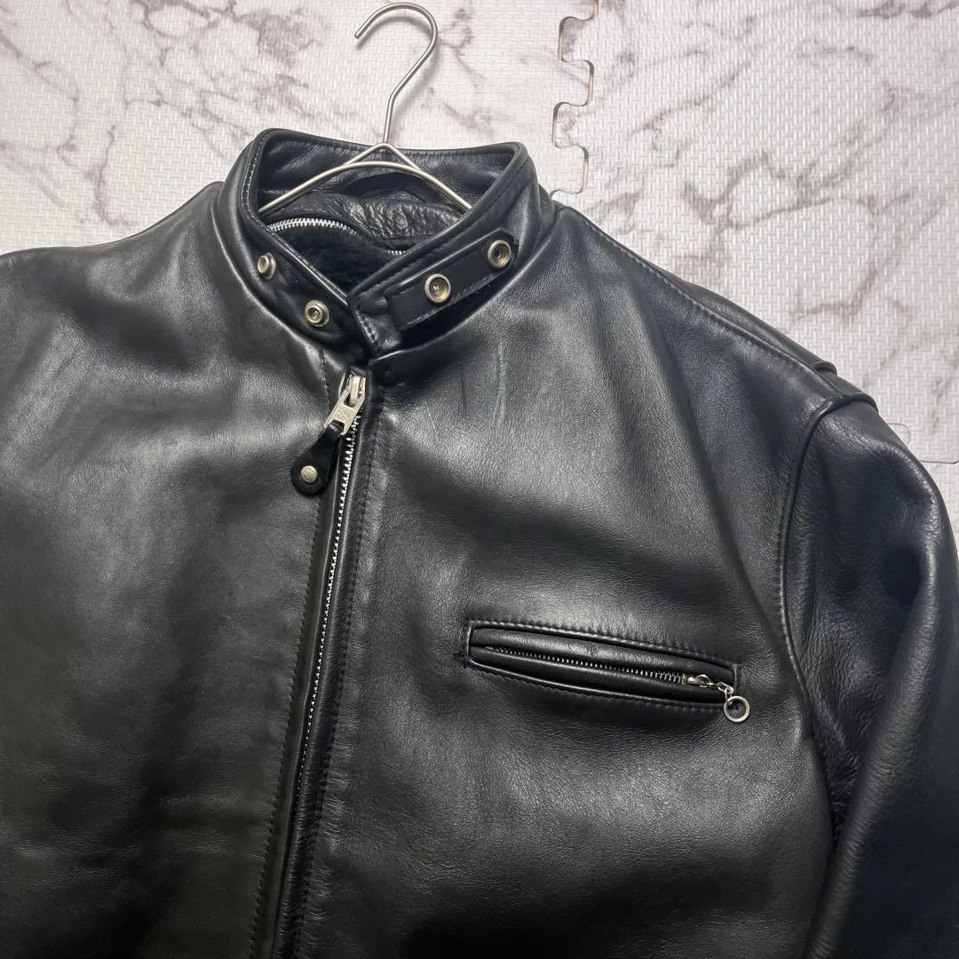 46size/極美品✨【米国製】schott シングルライダース 641 黒