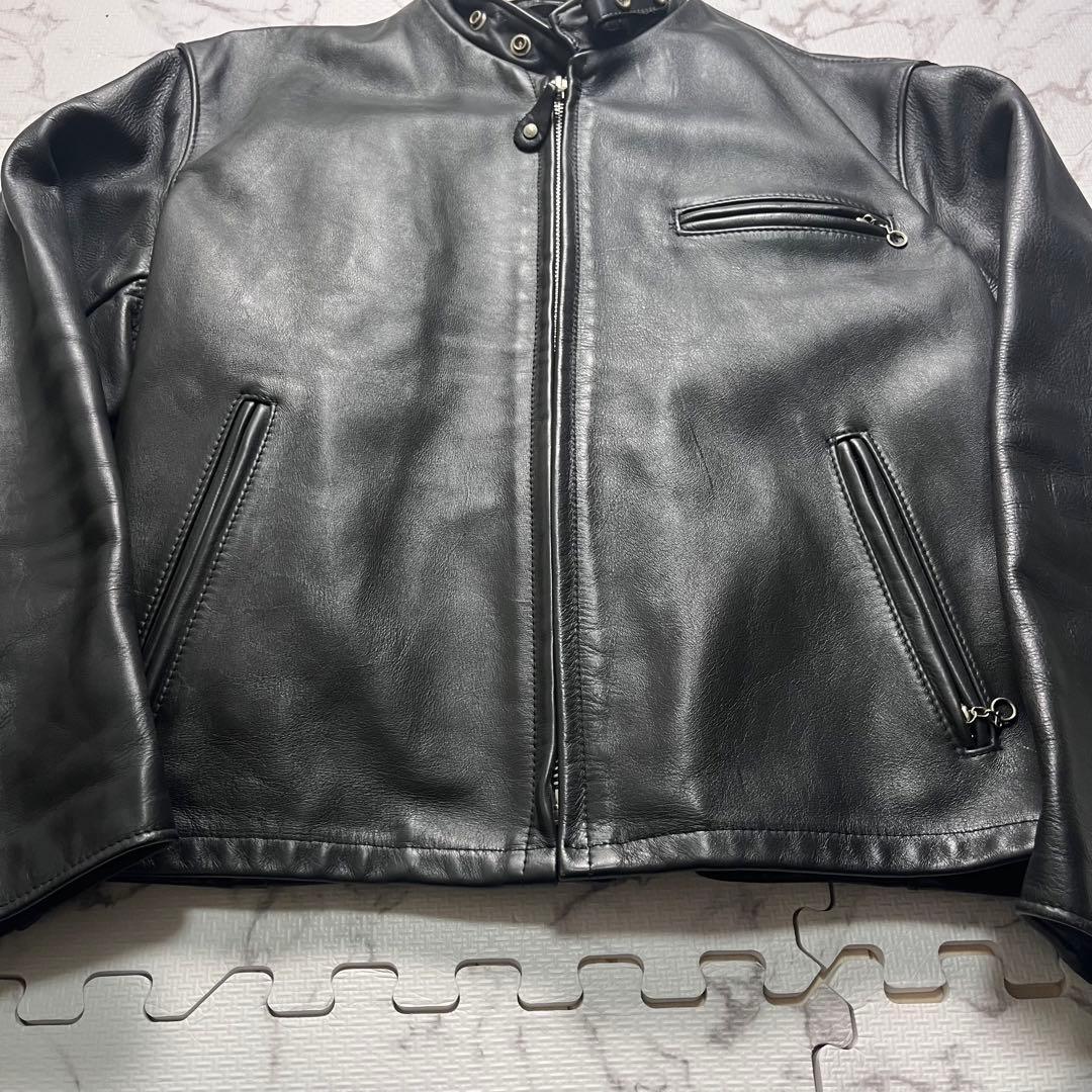 46size/極美品✨【米国製】schott シングルライダース 641 黒