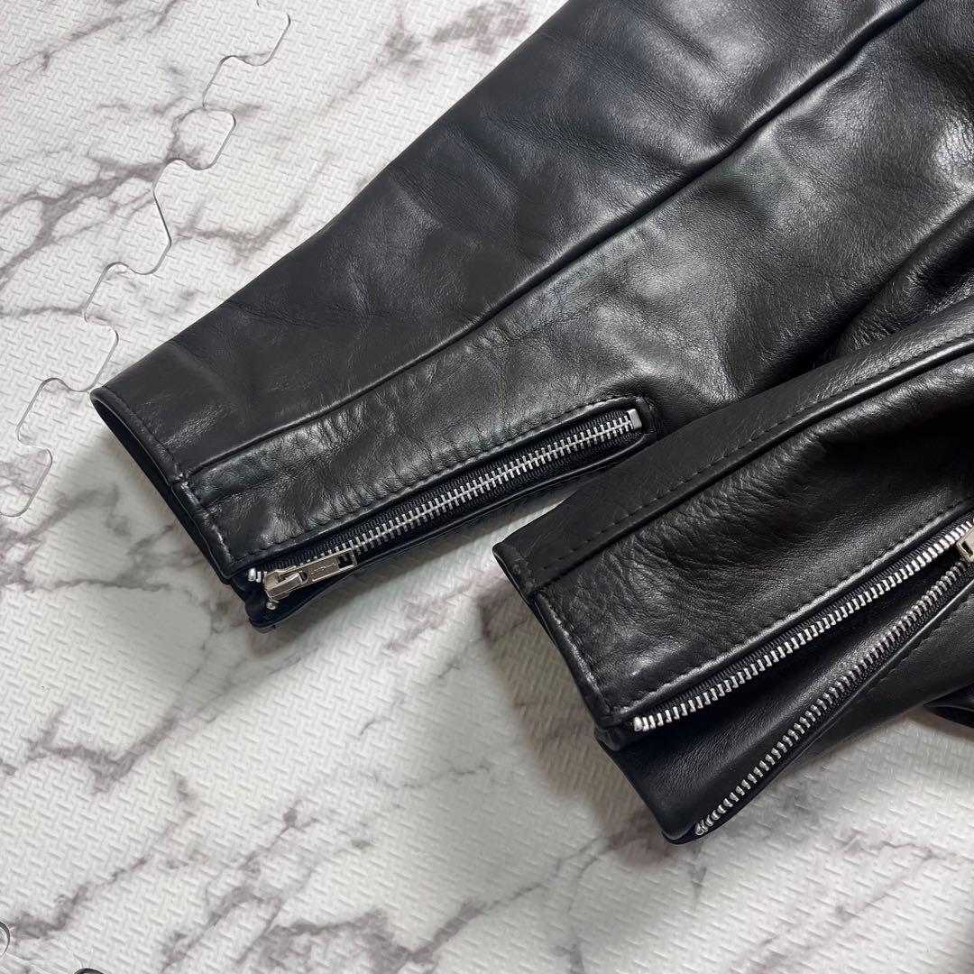 46size/極美品✨【米国製】schott シングルライダース 641 黒