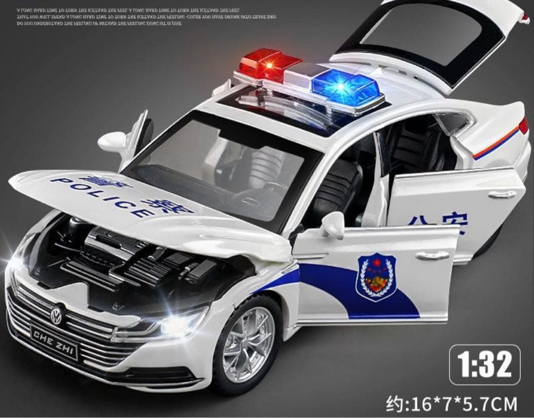 新品未開封品　入手極難　中国公安警察パトカー 在日秘密警察1/32合金製