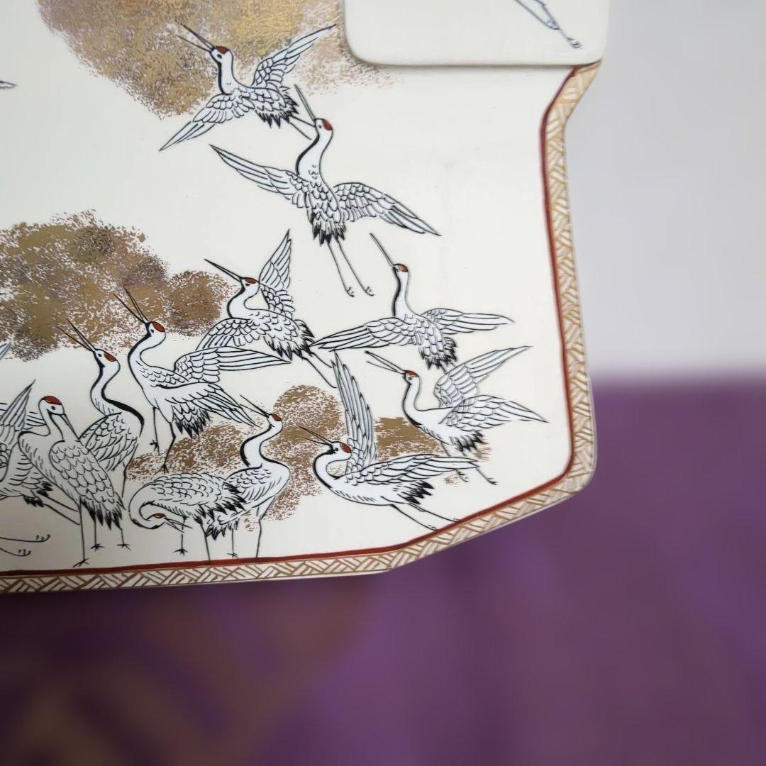 九谷焼 手描きの鶴　飾額　お正月　結婚式　お祝い　プレート　皿