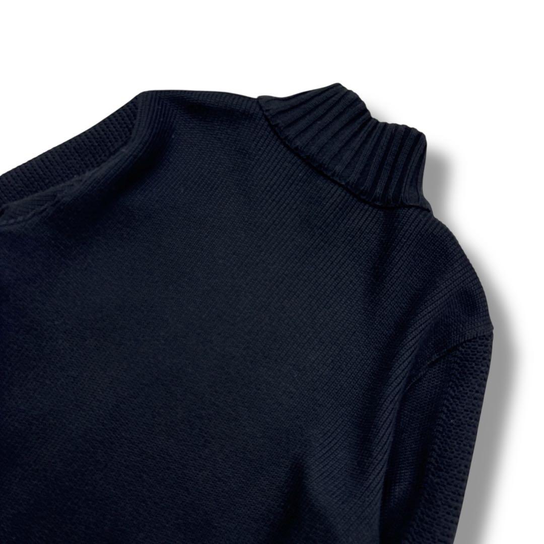 美品 エンポリオアルマーニ レザージャケット コンビブルゾン 切替え M 黒