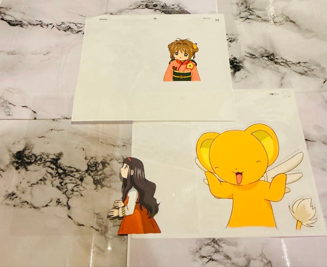 カードキャプターさくら　セル画　さくらちゃん　知世ちゃん　ケロちゃん　3枚セット