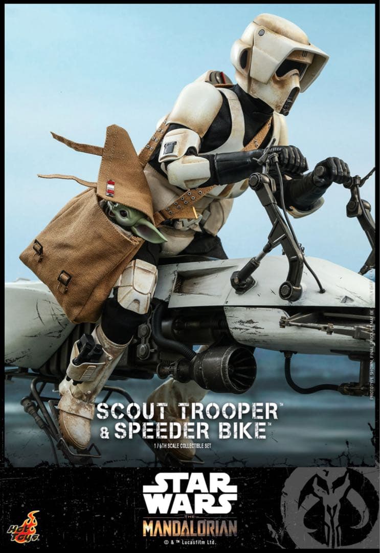 【美品・ホットトイズ】 マンダロリアン　スカウト・トルーパー　スピーダー・バイク