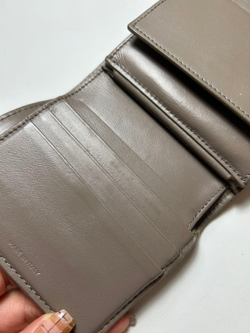 CELINE グレー 二つ折り財布 トリオンフ コンパクトウォレット グレージュ