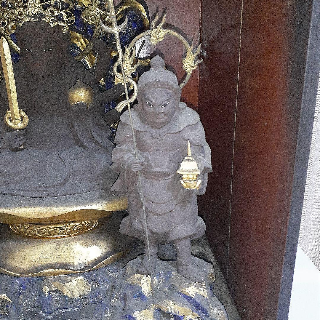 極逸品　清瀧辨財尊天　仏像　朱墨　大型厨子