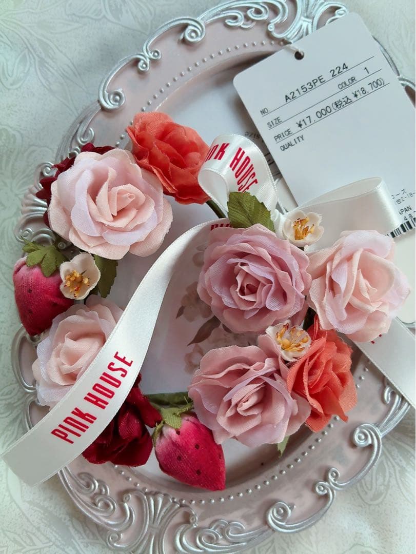 ピンクハウス❤️【未使用】リボンブーケシリーズ ハート型リースコサージュ❤️