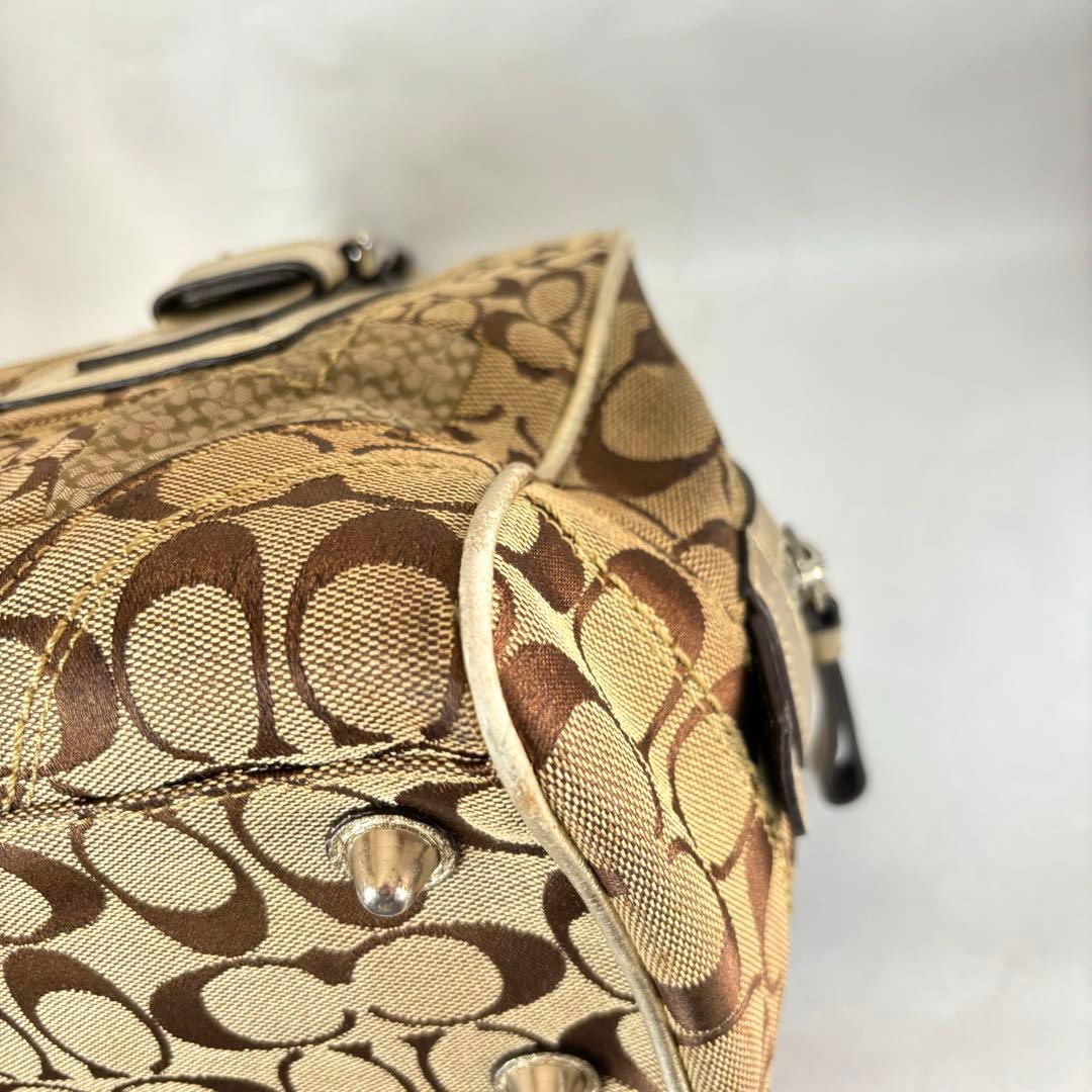 COACH シグネチャー　パッチワーク　ボストンバッグ　Y2K