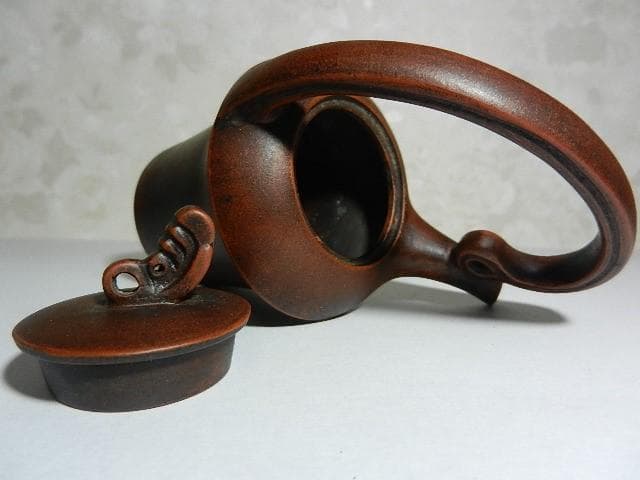 宜興紫砂茶壷（底款「施小馬製」）