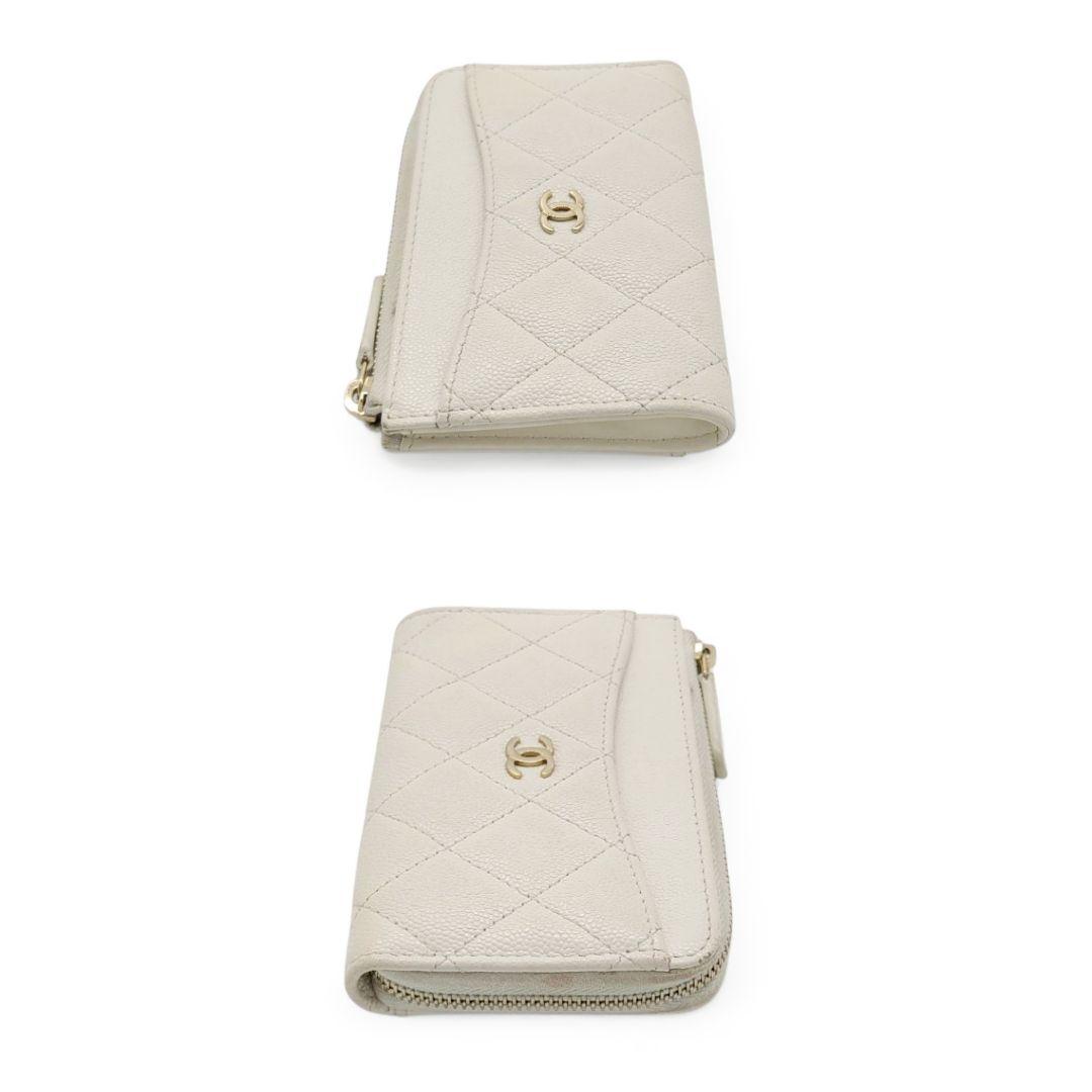 シャネル キャビアスキン マトラッセ ケース ホワイト レディース