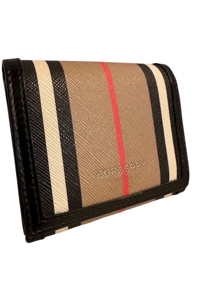 『極美品』Burberry ストライプ 二つ折り財布，最終値下げ