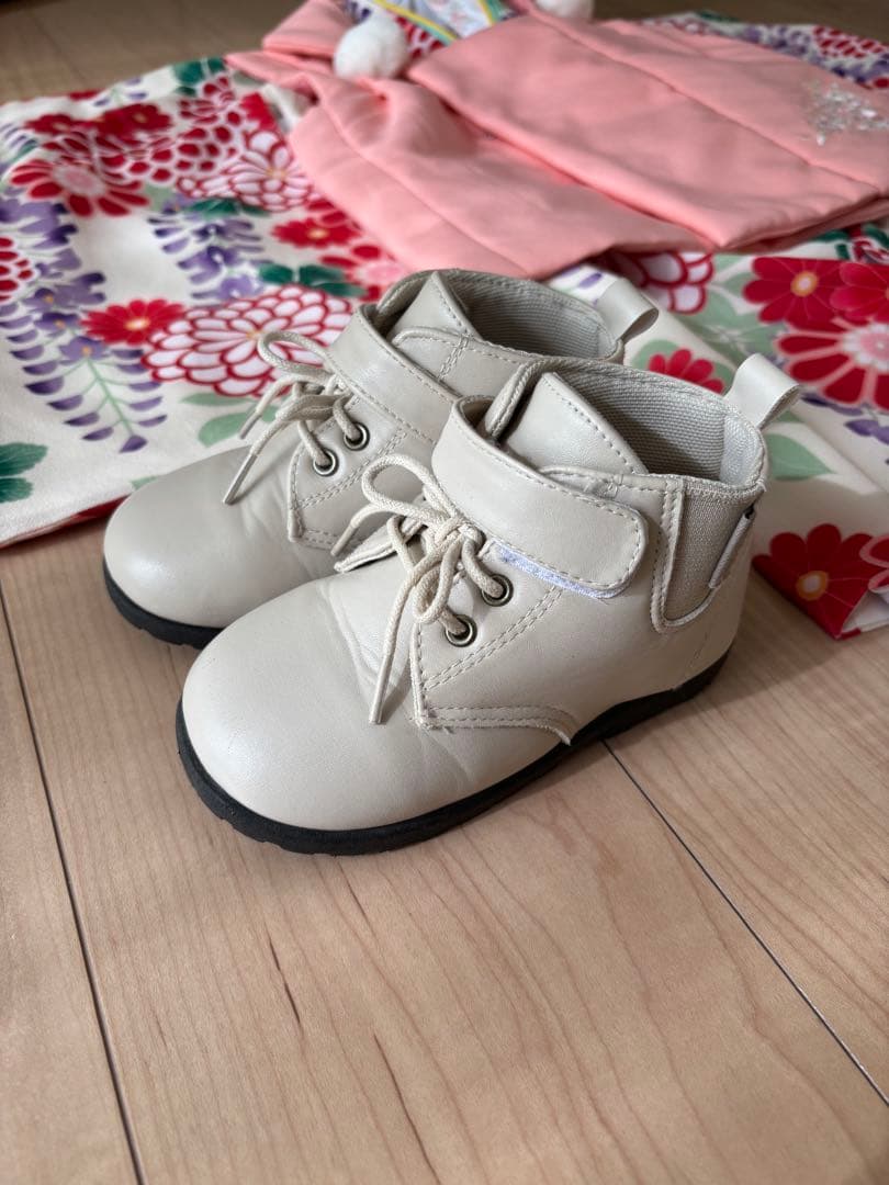 七五三 着物セット 花柄 ピンク　簡単着付け