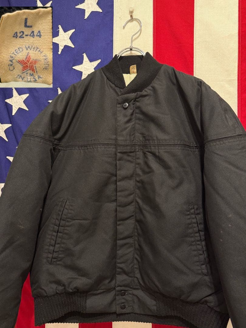 ★80s★USA製★ダービージャケット★ブラック★中綿ジャケット★