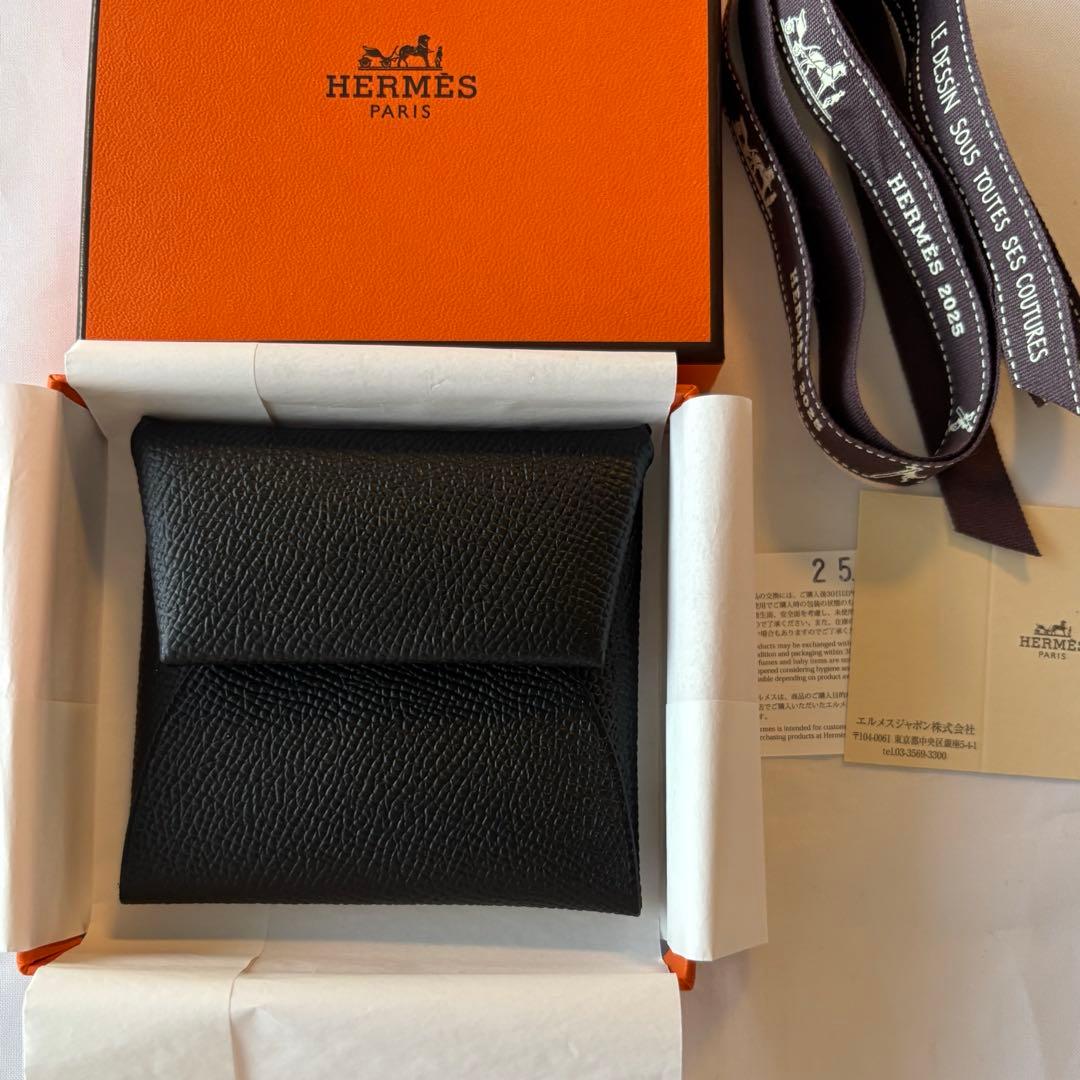 【新品】エルメス HERMES バスティア ケース 黒 小銭入れ 財布
