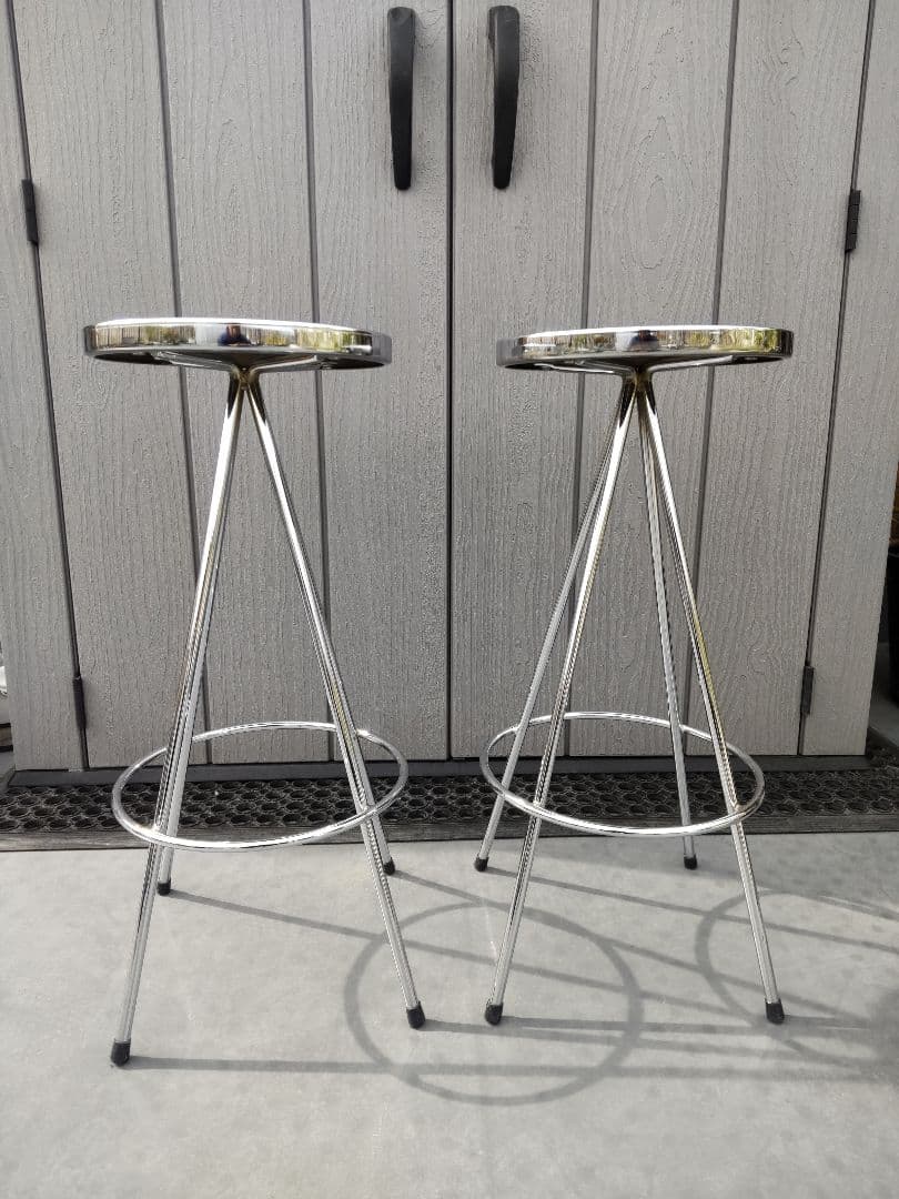 【引き取り】ステンレス スツール チェアー 2脚セット カウンター 植物台