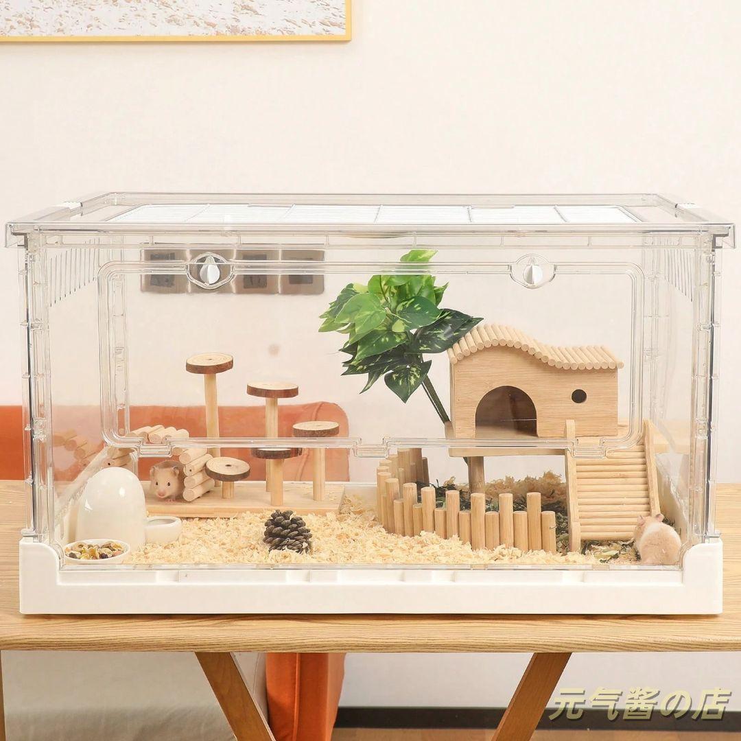 完全透明大型アクリルケージ ハムスターモルモット用 70.5x43.5x39cm