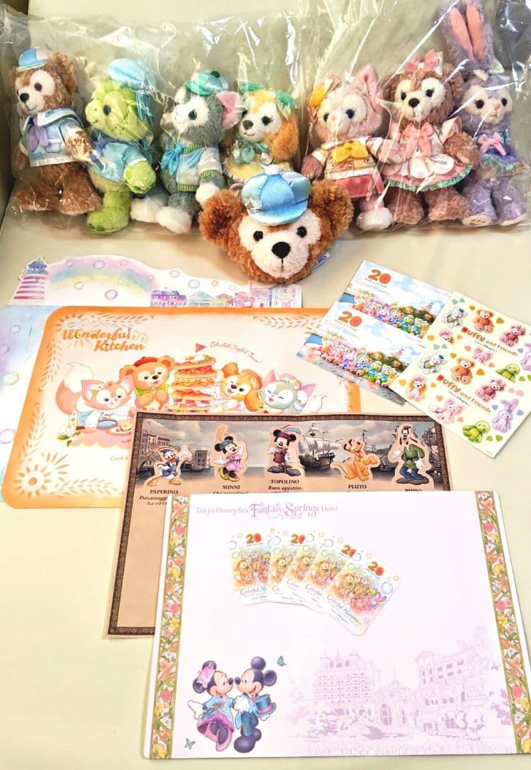 ダッフィー&フレンズ 20周年 カラフルハピネス ポージープラッシー 7点品