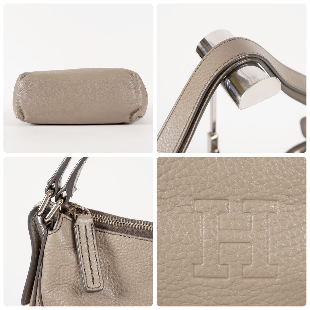 【極美品✨】ヒロフ ヴィータ 2way ショルダーバッグ シボ革 グレージュ