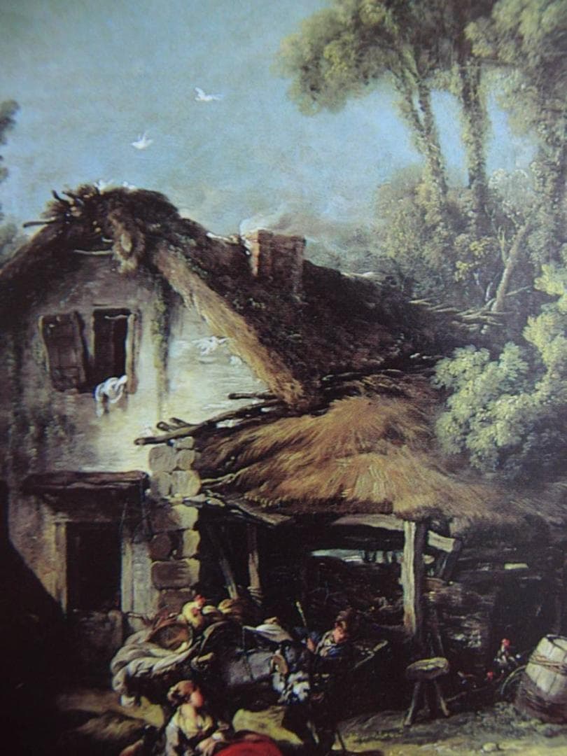 フランソワ ブーシェ、【ボーヴェあたりの風景　朝】、希少画集画