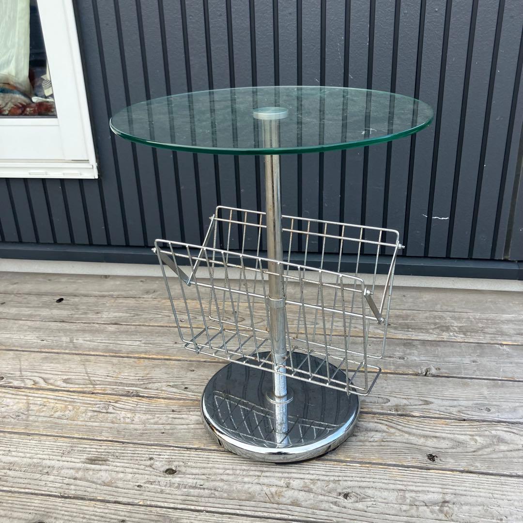 北欧レトロ 円形サイドテーブル コーヒーテーブル 丸テーブル マガジンラック