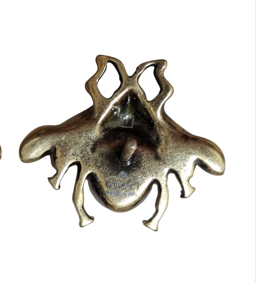 GUCCI ピアス BEE 蜂 インターロッキングG エイジングゴールド