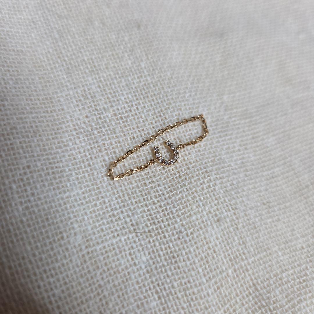 K10YG ホースシュー ダイヤ リング