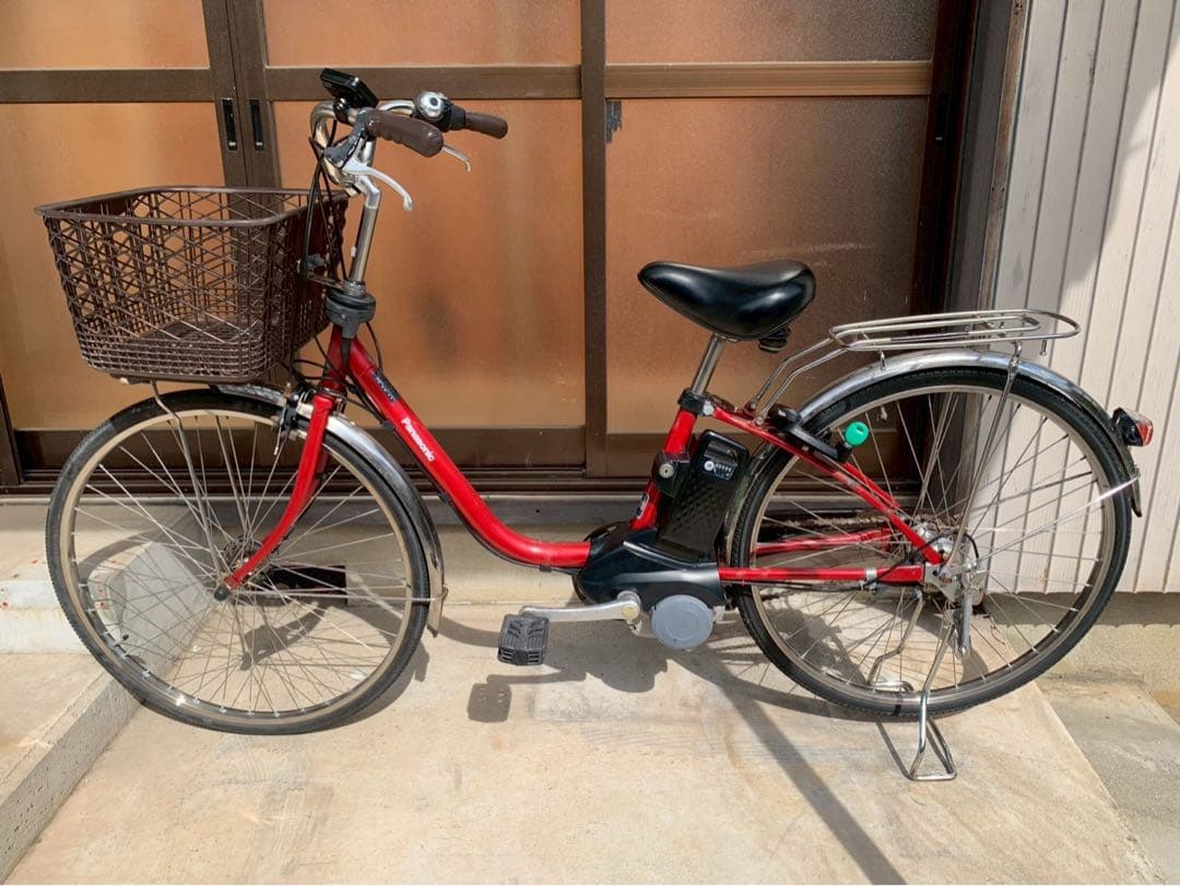 電動自転車　No.6671 パナソニック ビビ DX 26インチ 赤