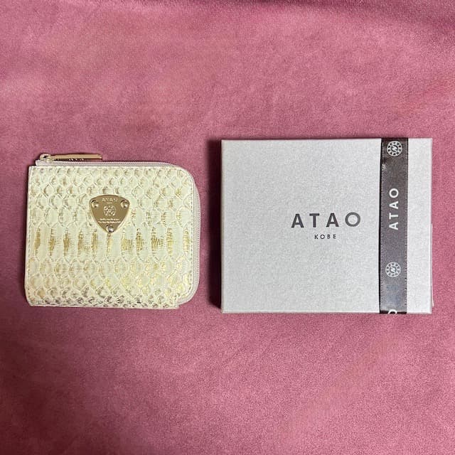ATAO アタオ ミリモ パイソン HAKU アイボリー ミニ財布