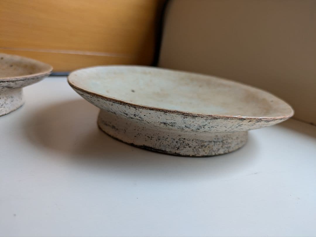 石原稔久　脚付皿　2枚
