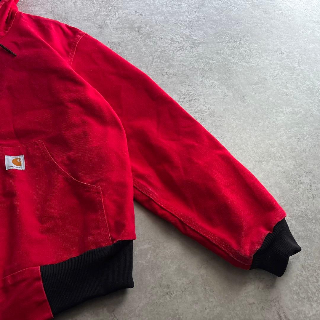 00's■carhartt【S】アクティブジャケット レッド ダック 希少サイズ