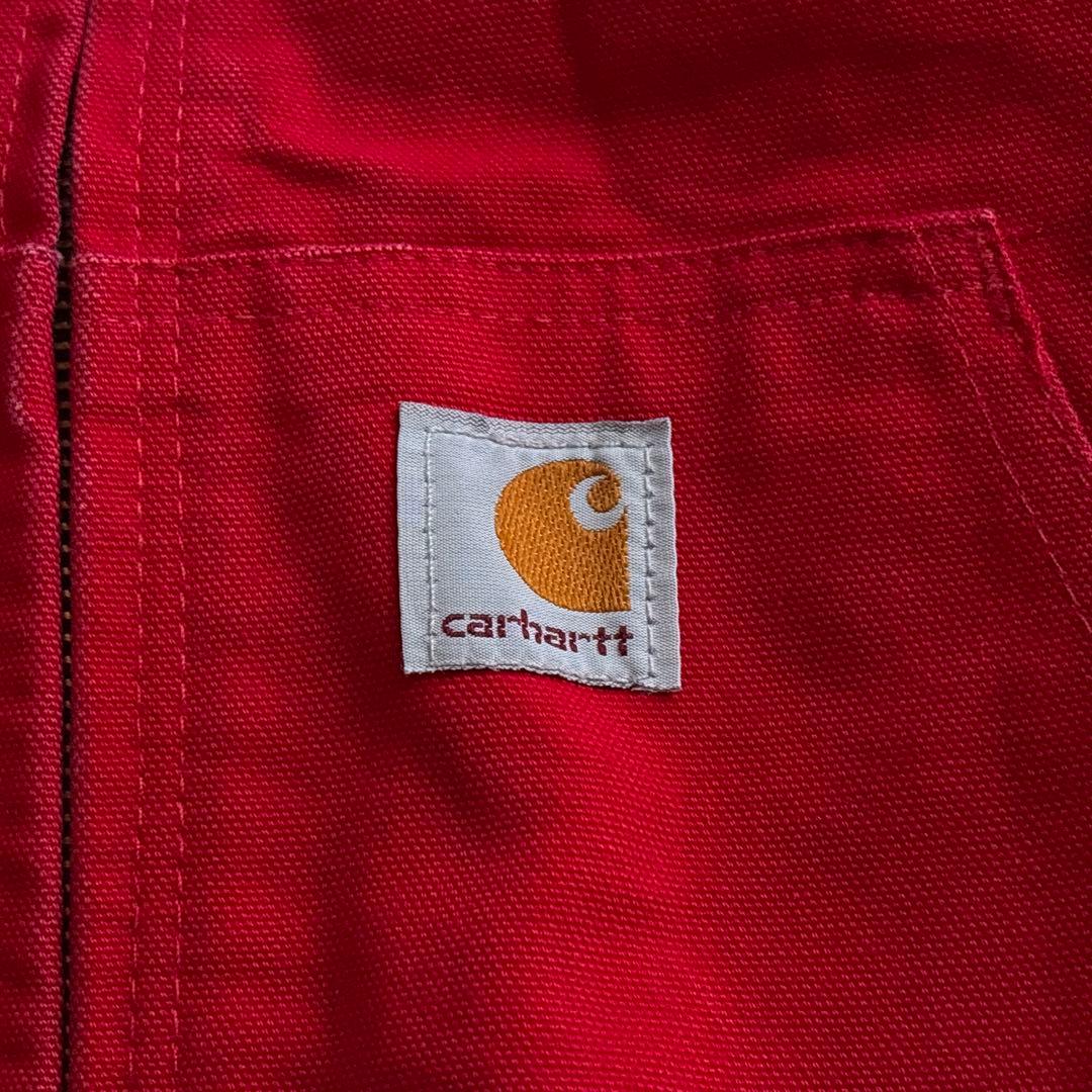 00's■carhartt【S】アクティブジャケット レッド ダック 希少サイズ