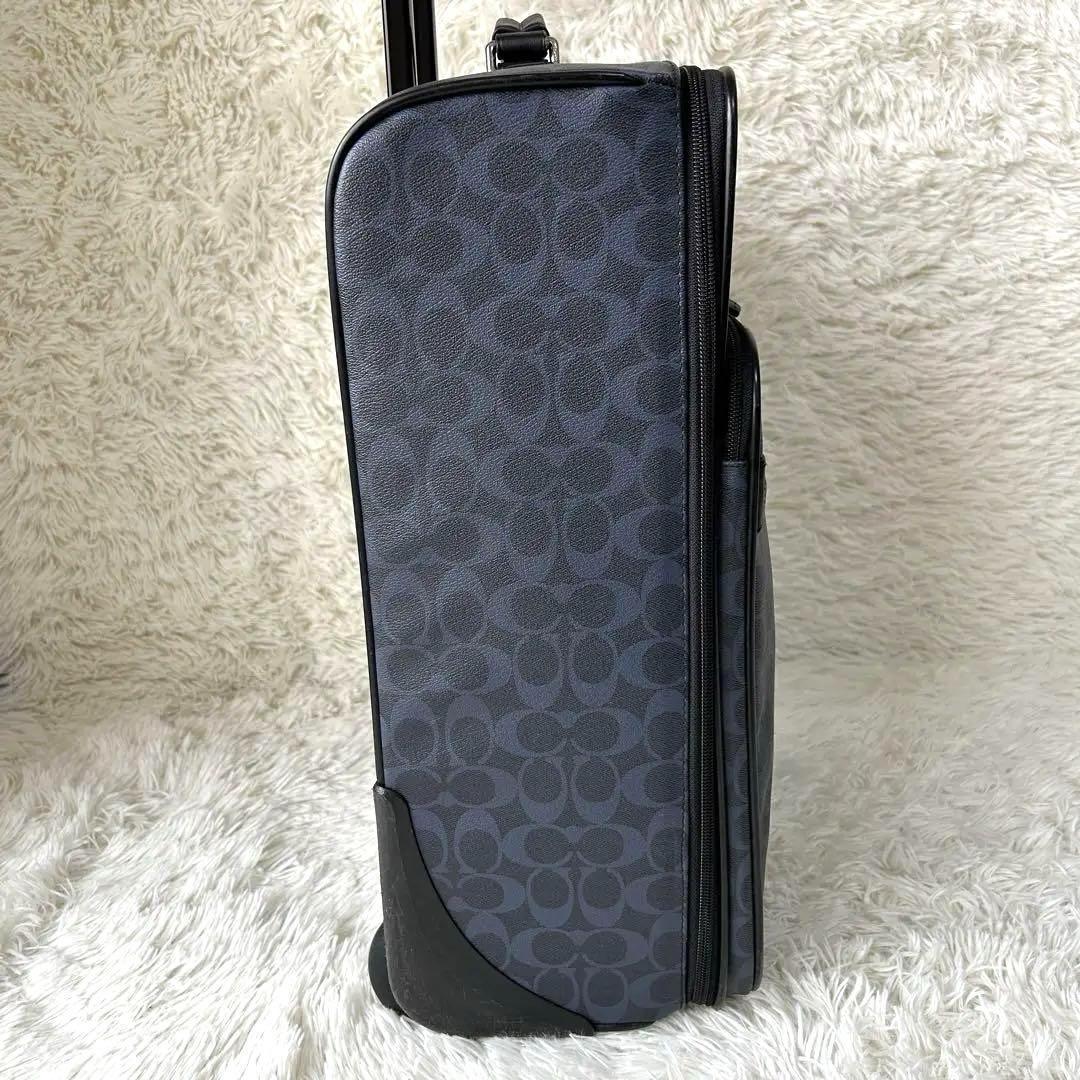 ⭐︎人気⭐︎COACH PVC シグネチャー スーツケース 2泊３日 ネイビー