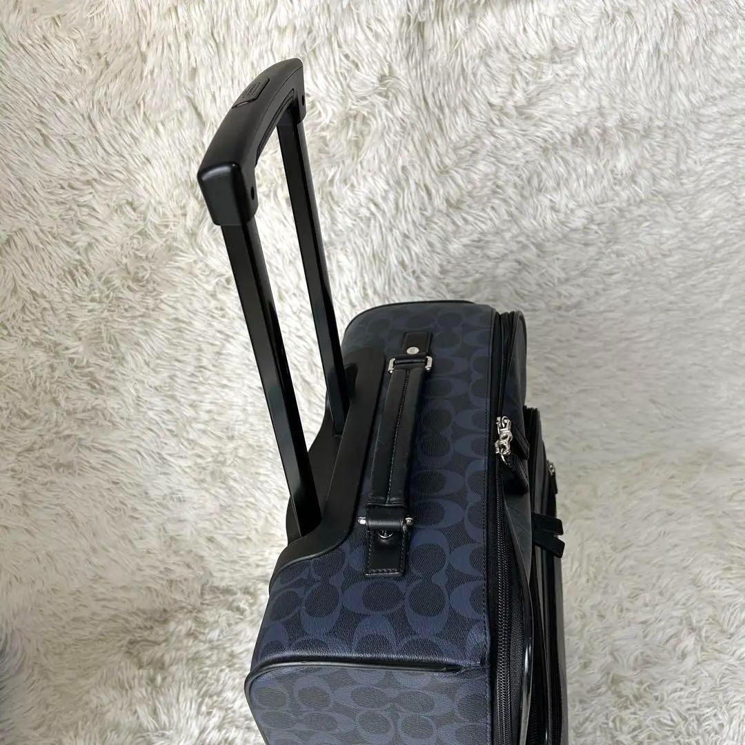 ⭐︎人気⭐︎COACH PVC シグネチャー スーツケース 2泊３日 ネイビー