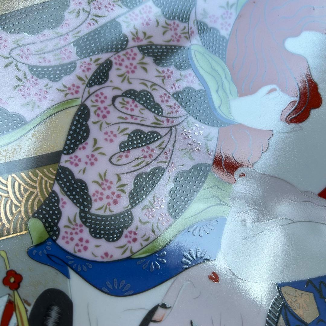 浮世絵　春画 金彩 手描き　希少特大サイズ　大皿 41cm