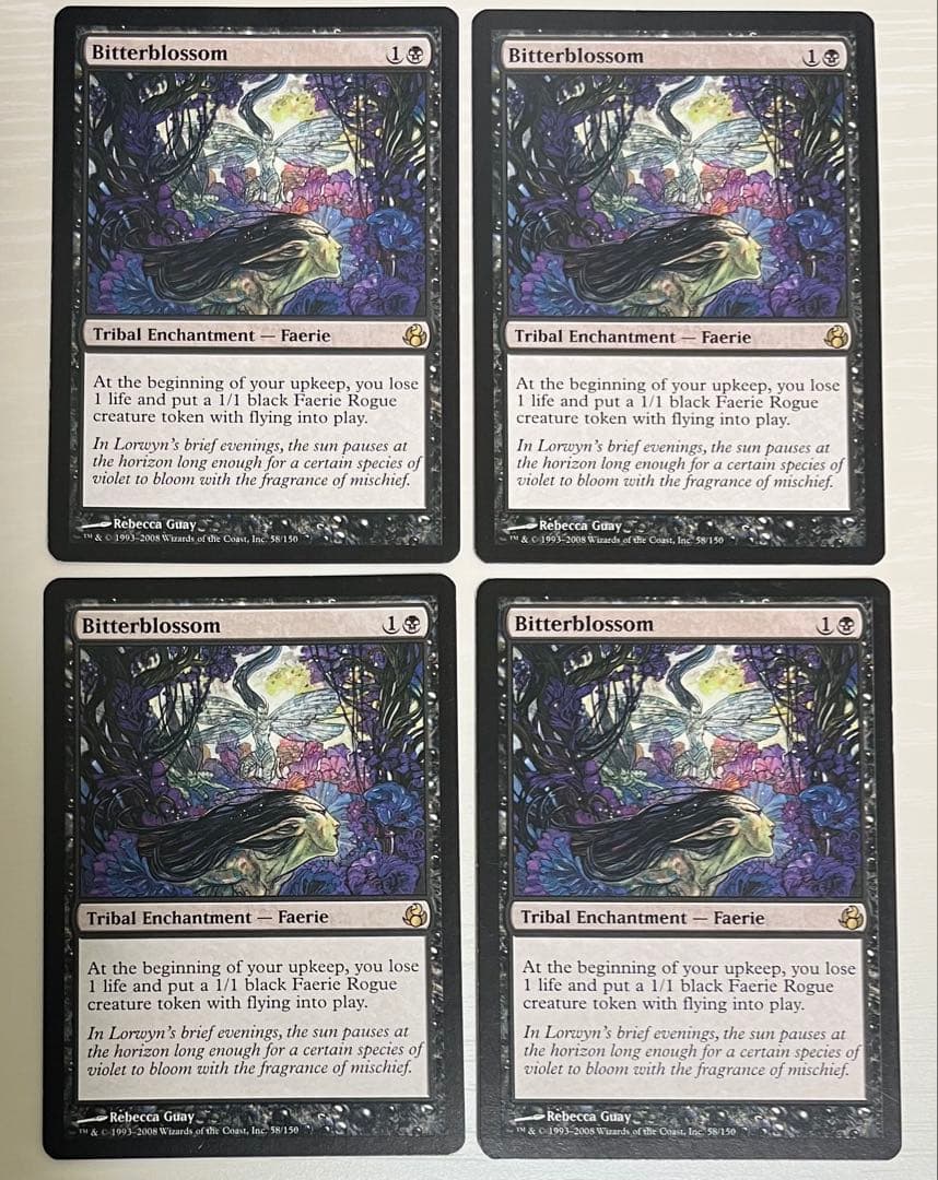 MTG MOR 苦花 / Bitterblossom 4枚セット 英語