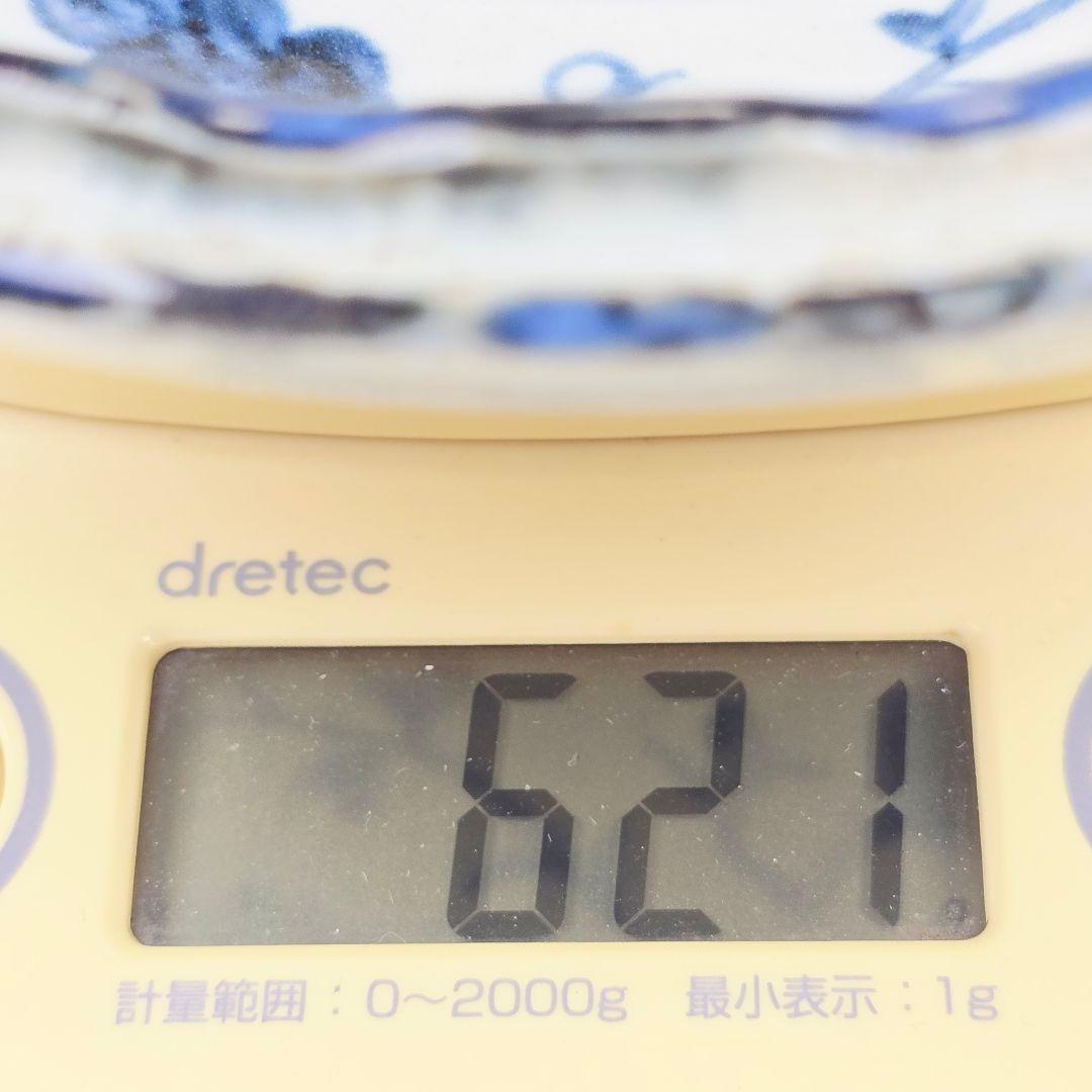 舶来古磁 青花染付 蘇麻離青釉 手絵 鳳紋花卉図 底海水紋 観賞皿 在銘