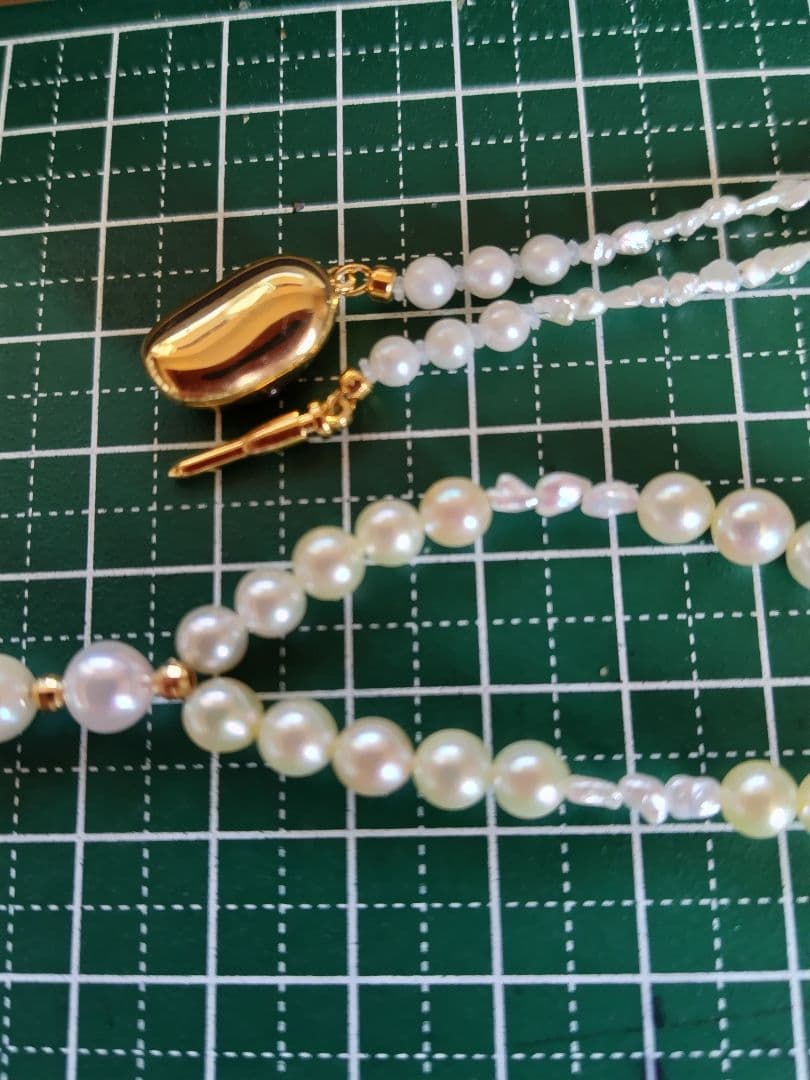 アコヤ真珠、あこやベビーパール、アコヤ芥子パールの、Y字ネックレス