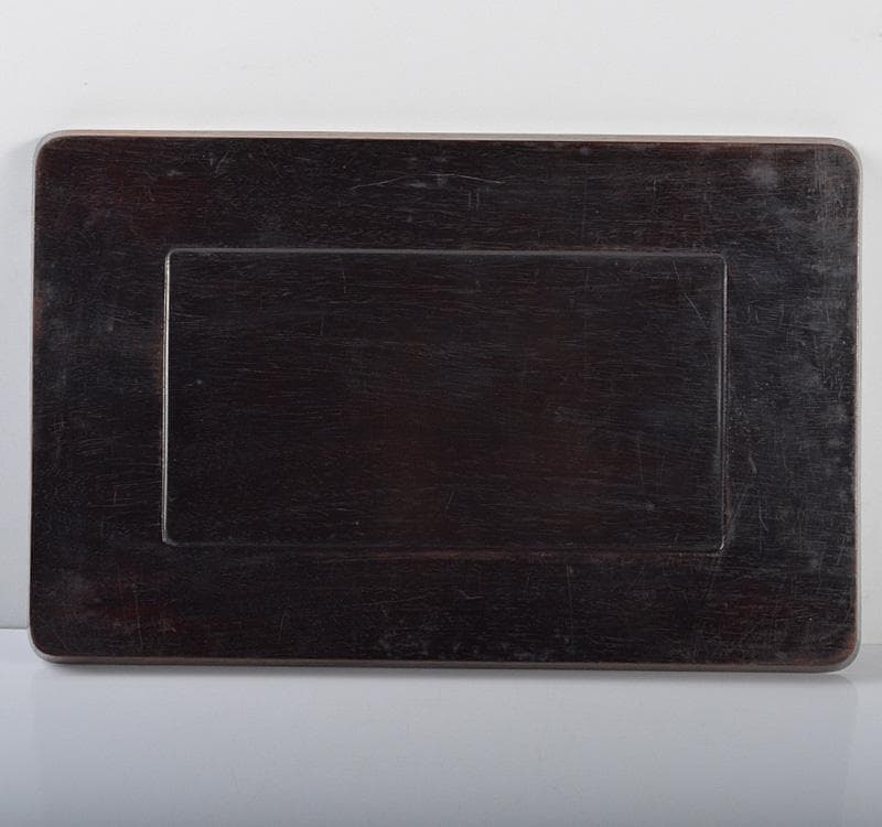 中国 唐木紫檀製　無垢彫　煎茶盆　香盆　M　R4273