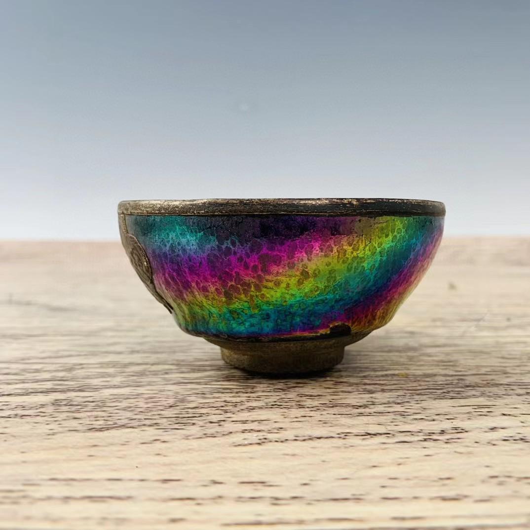 中国古美術・旧蔵の磁器・建窯七彩油滴包銀口盞・置物・書道品・茶道具・文房具・賞物