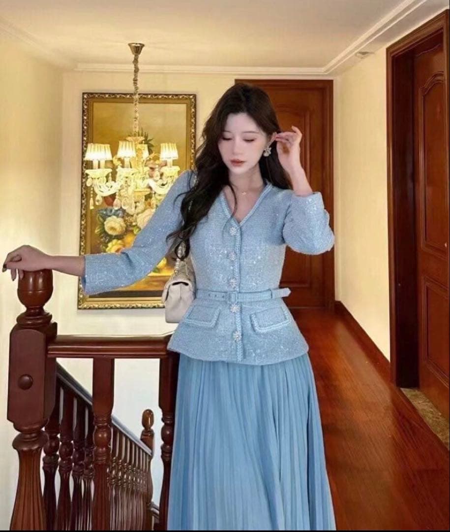 Self Portrait スパンコール ツイード　ワンピースUK6 US2