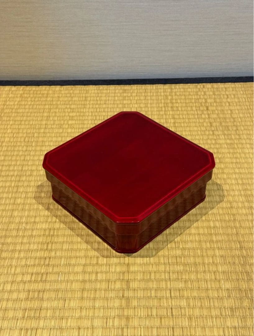 塗師 堅地屋清兵衛 作 飛騨紅春慶塗 大徳寺弁当箱 10客 縁高 共箱 茶懐石