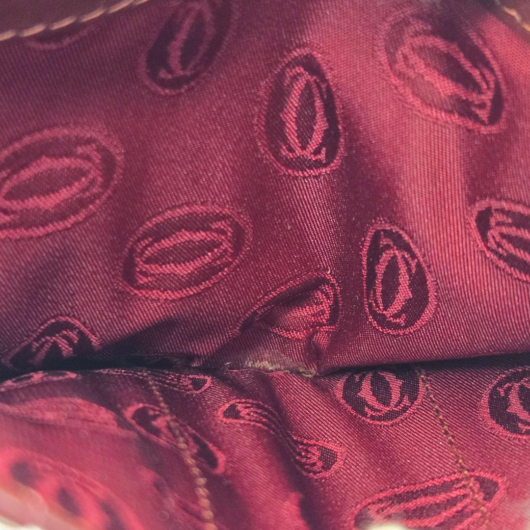 未使用　カルティエ マストライン 二つ折り 財布 レザー ボルドー