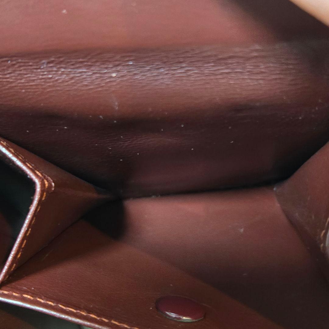 未使用　カルティエ マストライン 二つ折り 財布 レザー ボルドー